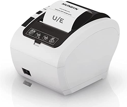 MUNBYN Thermodrucker Bondrukcer 80mm Auto-Cut Schublade,Drucker & Zubehör thermal printer mit 230mm/sec Quittungsdrucker USB Ethernet LAN, Windows 11 kompatibel ESC/POS für Restaurant Supermärkte Mall von MUNBYN