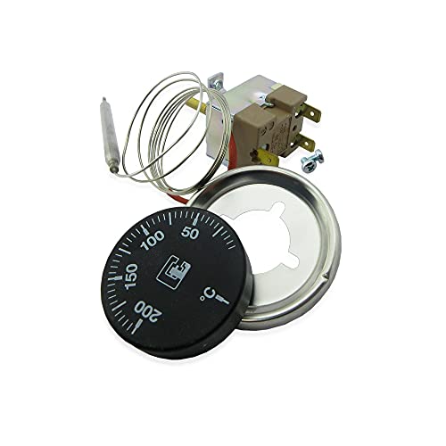 MUNDOCONTROL Thermostat-Set, Regelung 0-200 °C für Fritteuse, EN 60730 2 9: 100.000 Zyklen, inklusive kapillarer Temperaturregler mit doppelter Isolierung ohne Erde von MUNDOCONTROL
