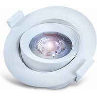 Led Einbaustrahler Ø70 Schwenkbar inkl. 7W led Leuchtmittel warmweiß 3000K 500lm 230V eingebauter Trafo Spot Strahler Deckenleuchte weiß von MUNDOTEC