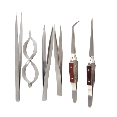6 Stück/Set Schmuckpinzette, Pinzette Mit Gerader Spitze, Pinzette Mit Gebogener Spitze Für Präzision Und Kontrolle Bei Der Herstellung Komplexer Schmuckstücke 6 Stück/Set Schmuckpinzette, Pinzette Mit Gerader Spitze, Pinzette Mit Gebogener Spitze Für Präzision Und Kontrolle Bei Der Herstellung Komplexer Schmuckstücke von MUNEFE