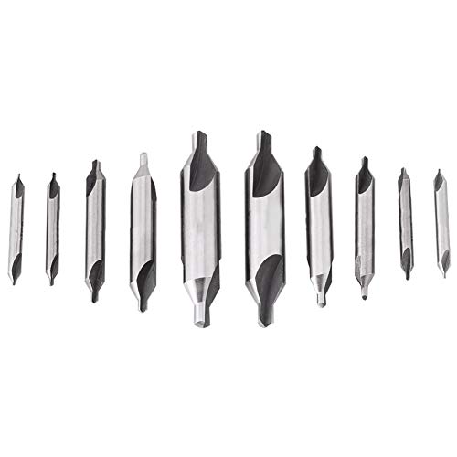 MUNEFE 10Pc Center Drill Bit Set, Drill Bits for Metal Lathe, Countersink Drill Bit Set, Suitable for Efficient Hole Machining von MUNEFE