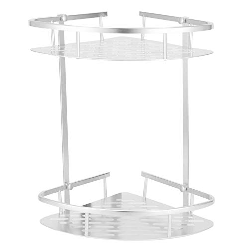 MUNEFE 2 Schicht Duschschelf, Aluminiumküchenständer, Eckduschregal für Badezimmer, Küchen, Schlafsäle und Schlafzimmer usw. von MUNEFE