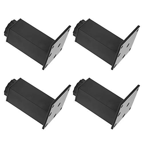 MUNEFE 4 Stück verstellbare Möbelbeine, runde Stützfüße aus Aluminiumlegierung für Schlafsofas und Schränke, Ersatzbeine für Möbel (Quadratschrank Füße 100 mm schwarz) von MUNEFE