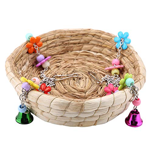 MUNEFE Bird Toy Swing Nest, großes Vogelschwungspielzeug mit Glocken, Bird Nest Swing Bett Spielzeug mit glockengewebtem Stroh für Vögel MUNEFE Bird Toy Swing Nest, großes Vogelschwungspielzeug mit Glocken, Bird Nest Swing Bett Spielzeug mit glockengewebtem Stroh für Vögel von MUNEFE