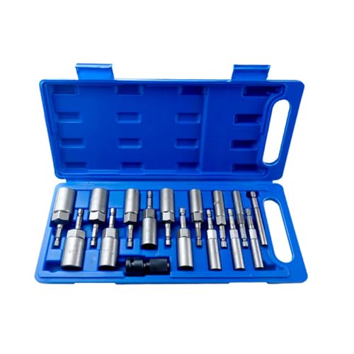 MUNEFE Wrench Nut Driver Power Screw Drill Bits, Hex Shank Metric Socket Wrench Screw, Hex Shank Deepened Socket for Household DIY and Auto Parts (16Pcs) (15 Pcs) (16 Pcs) von MUNEFE