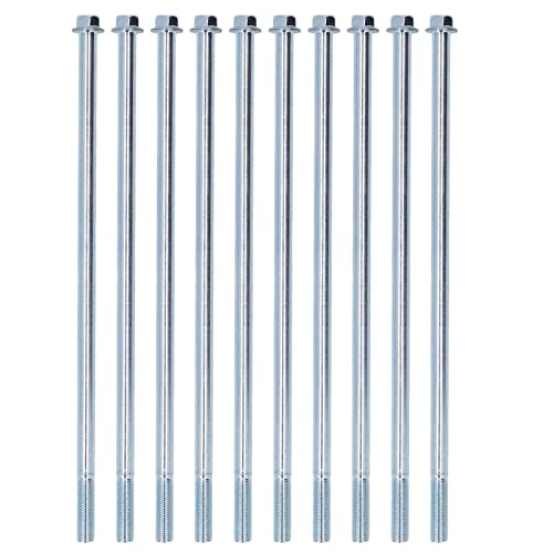 Munefe 10 Stcs Halbgewindeschrauben, Hex -Halbzahnschrauben, Sechskantkopfschrauben für Benzingeneratoren, Benzinpumpen, Mikrofalle, Gartenwerkzeuge usw. (10 * 280) von MUNEFE