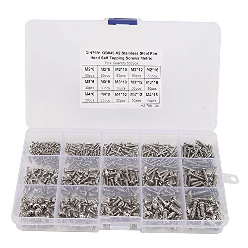 Munefe 500pcs M2 M3 M3 Edelstahlschraubeset, verschiedene Schraubenset, Schraubkit -Set, geeignet für Maschinen, Möbel, Reparatur usw. geeignet Munefe 500pcs M2 M3 M3 Edelstahlschraubeset, verschiedene Schraubenset, Schraubkit -Set, geeignet für Maschinen, Möbel, Reparatur usw. geeignet von MUNEFE