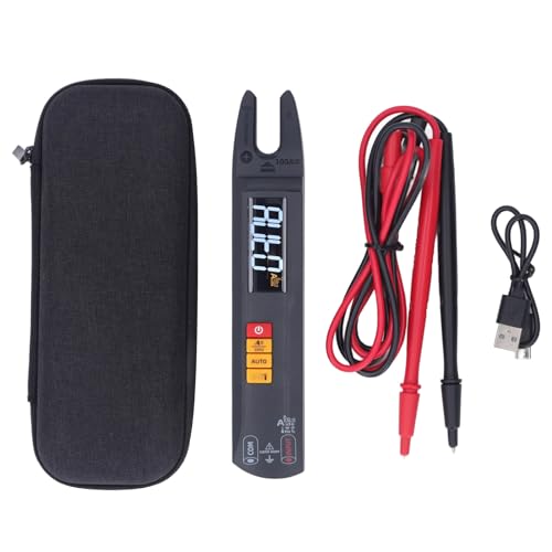 Munefe Open Jaw Digital Multimeter, Clamp Messer Open Jaw Fork, Auto -Ranging -Spannungsstrommesser mit Taschenlampe 100A zum Messen von MUNEFE