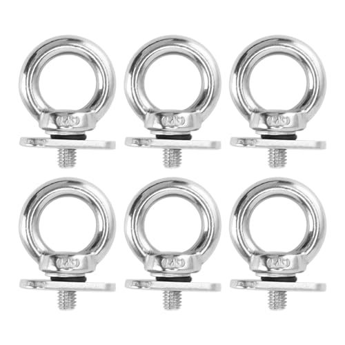 Munefe Track Mount Biege Down Eyets, Seilbiege Down Öten, Edelstahl Kajak -Schienenhalterung Biege Down Eyelet Rail für Yachten Boote Kajaks Angelboote (6pcs) von MUNEFE
