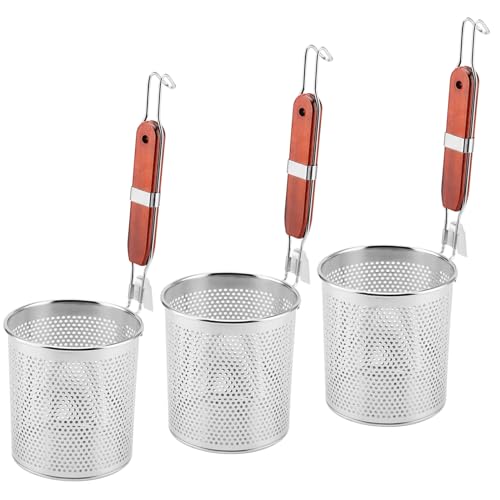 MUNGHOK 3 Stück Edelstahl Nudelkorb, Mikroperforiertem Nudelsieb Pasta Sieb Servierkorb Küchensieb Seiher Abtropfsieb für Nudeln Obst Knödel Lebensmittel MUNGHOK 3 Stück Edelstahl Nudelkorb, Mikroperforiertem Nudelsieb Pasta Sieb Servierkorb Küchensieb Seiher Abtropfsieb für Nudeln Obst Knödel Lebensmittel von MUNGHOK