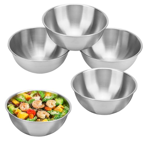MUNGHOK 5 Stück 700 ml Edelstahl Schüssel Klein Metall Schüssel Edelstahlschüsseln Stainless Steel Bowl für Dips, Snacks, Reis, Müsli, oder Nachspeise, Wärmeisolierte Suppenschüsseln, Silber MUNGHOK 5 Stück 700 ml Edelstahl Schüssel Klein Metall Schüssel Edelstahlschüsseln Stainless Steel Bowl für Dips, Snacks, Reis, Müsli, oder Nachspeise, Wärmeisolierte Suppenschüsseln, Silber von MUNGHOK