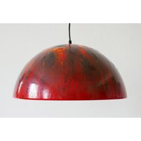 Große, Emaillierte Mid Century Modern Pendelleuchte | Hängelampe Scandinavian Design, 1960Er Jahre, ∅ 44 cm von MUNICHMODERN