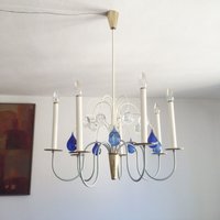 Große Mid Century Modern Kronleuchter | Deckenleuchte Hängelampe Vereinigte Werkstätten, München, 1950Er ∅ 70 cm von MUNICHMODERN