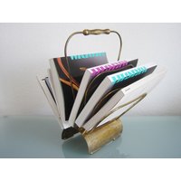 Modernist Mid Century Modern Magazinablage | Zeitungsständer Zeitschriftenablage 1950Er Jahre Messing von MUNICHMODERN