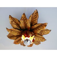 Schöne, Vergoldete Mid Century Modern | Hollywood Regency Style Florentiner Deckenleuchte Deckenlampe Wohl 1970Er Jahre von MUNICHMODERN