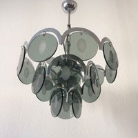 Seltener Und Eleganter Vistosi Rauchglas Kronleuchter | Pendelleuchte Hangelampe, Italien 1950Er 1960Er Jahre von MUNICHMODERN