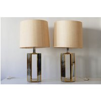 Set Von Zwei Extrem Seltene Und Monumentale Mid Century Modern Bicolor Tischleuchten | Stehleuchten Romeo Rega, 1970Er, Italien von MUNICHMODERN