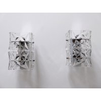 Set Von Zwei Mid Century Modern Kristallglas Wandleuchten | Wandlampen Kinkeldey, 1960Er Jahre, Deutschland von MUNICHMODERN