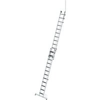 MUNK Günzburger Steigtechnik Stufen-Seilzugleiter 2-teilig mit Handlauf und Ausstiegsholm 2x12 Stufen von MUNK