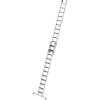 MUNK Günzburger Steigtechnik Stufen-Seilzugleiter 2-teilig mit nivello® Traverse und clip-step R13 2x12 Stufen von MUNK