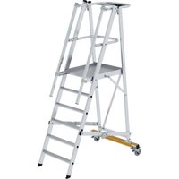 Günzburger Steigtechnik Plattformleiter klappbar und fahrbar 6 Stufen Querrohr B= 1 m - 052306 von MUNK