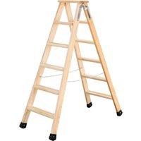 Stufen-Stehleiter beidseitig begehbar Holz 2 x 6 Stufen - 033812 - Günzburger Steigtechnik von GÜNZBURGER STEIGTECHNIK