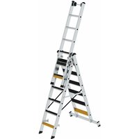 Stufen- Mehrzweckleiter mit Wandlaufrollen, clipstep R13 und Nivello® Traverse 3x6 Stufen - Munk von MUNK