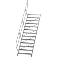 Munk Treppe 45° Stufenbreite 1000 mm 13 Stufen Aluminium geriffelt von MUNK