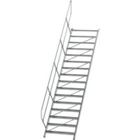 Munk Treppe 45° Stufenbreite 1000 mm 16 Stufen Aluminium geriffelt von MUNK