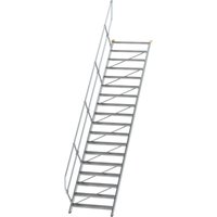 Munk Treppe 45° Stufenbreite 1000 mm 18 Stufen Aluminium geriffelt von MUNK