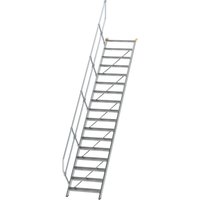 Munk Treppe 45° Stufenbreite 800 mm 17 Stufen Aluminium geriffelt von MUNK