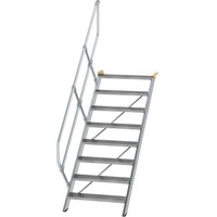 Munk Treppe 45° Stufenbreite 800 mm 8 Stufen Aluminium geriffelt von MUNK