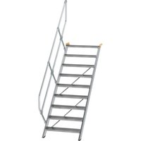Munk Treppe 45° Stufenbreite 800 mm 9 Stufen Aluminium geriffelt von MUNK