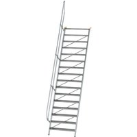 Munk Treppe 60° Stufenbreite 1000 mm 16 Stufen Aluminium geriffelt von MUNK