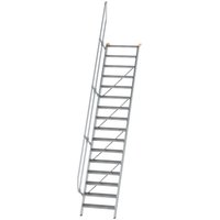 Munk Treppe 60° Stufenbreite 800 mm 16 Stufen Aluminium geriffelt von MUNK