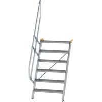 Munk Treppe 60° Stufenbreite 800 mm 6 Stufen Aluminium geriffelt von MUNK