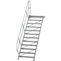 Munk Treppe mit Plattform 45° Stufenbreite 1000 mm 12 Stufen Aluminium geriffelt von MUNK