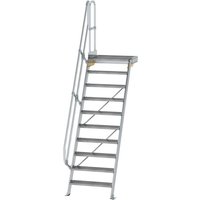 Munk Treppe mit Plattform 60° Stufenbreite 800 mm 10 Stufen Aluminium geriffelt von MUNK