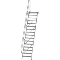 Munk Treppe mit Plattform 60° Stufenbreite 800 mm 16 Stufen Aluminium geriffelt Munk Treppe mit Plattform 60° Stufenbreite 800 mm 16 Stufen Aluminium geriffelt von MUNK