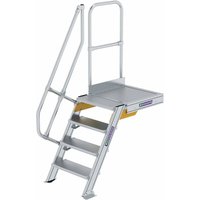 Treppe mit Plattform 60° inkl. einen Handlauf, 600mm Stufenbreite, 4 Stufen - Munk von MUNK