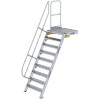 Treppe mit Plattform 60° inkl. einen Handlauf, 800mm Stufenbreite, 9 Stufen - Munk von MUNK