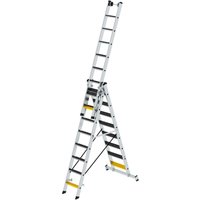 Stufen- Mehrzweckleiter mit Wandlaufrollen, clipstep R13 und Nivello® Traverse 3x8 Stufen - Munk von MUNK