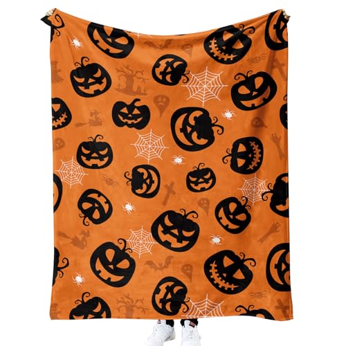 MUNOOR Halloween Kuscheldecken 100x130 cm Weich Flanelldecke Wohndecke Geschenke für Kinder Erwachsene, Decke 3D mit Motiv Sofadecke Couchdecke Tagesdecke von MUNOOR