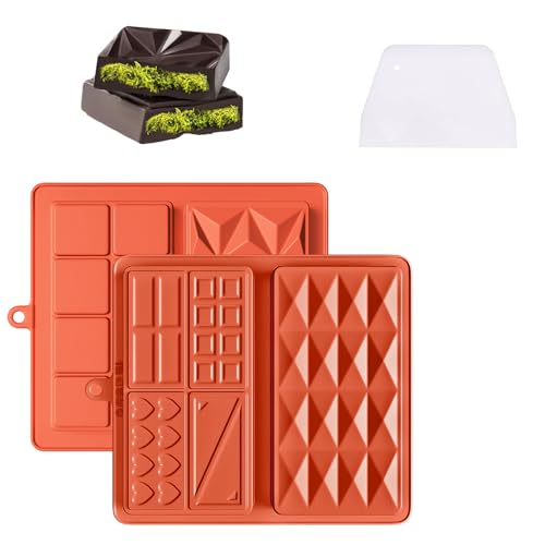 2 Stück Rechteck Schokoladenform Silikon, MUNTE Silikonform Schokolade mit Spatel, Schokoladen form Rotbraun, Einfaches Entformen, Geeignet für Die Herstellung von Schokolade, Gelee Und Desserts 2 Stück Rechteck Schokoladenform Silikon, MUNTE Silikonform Schokolade mit Spatel, Schokoladen form Rotbraun, Einfaches Entformen, Geeignet für Die Herstellung von Schokolade, Gelee Und Desserts von MUNTE