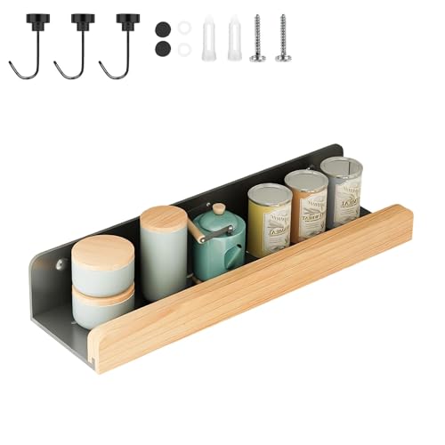 MUNTE Badezimmer Wandregal Schwarz, Duschablage zum Bohren, Wandregal Bad mit Magnethaken, Bad Regal Wand mit 3 cm Reling, Inklusive Schrauben und Expansionsrohr, für Bad, Küche, Büro MUNTE Badezimmer Wandregal Schwarz, Duschablage zum Bohren, Wandregal Bad mit Magnethaken, Bad Regal Wand mit 3 cm Reling, Inklusive Schrauben und Expansionsrohr, für Bad, Küche, Büro von MUNTE