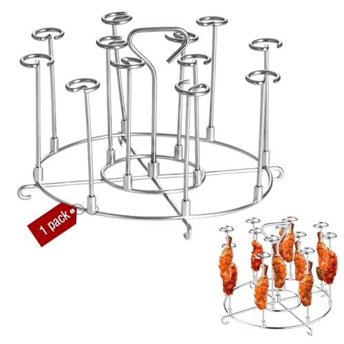 MUNTE Spießständer für Die Heißluftfritteuse Abnehmbar, Spieße Airfryer, Vertikaler Spieß Rack Set, Runder Heißluftfritteusen-rack 18,5 × 10 cm, für Gegrillte Chicken Wings, Kebabs, Würstchen MUNTE Spießständer für Die Heißluftfritteuse Abnehmbar, Spieße Airfryer, Vertikaler Spieß Rack Set, Runder Heißluftfritteusen-rack 18,5 × 10 cm, für Gegrillte Chicken Wings, Kebabs, Würstchen von MUNTE