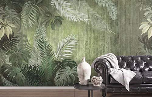 3D Tapete Handgezeichnete Tropische Dschungel Monstera Tapete Vliestapete Wandbilder Wanddeko von MUNXIN WALLPAPER