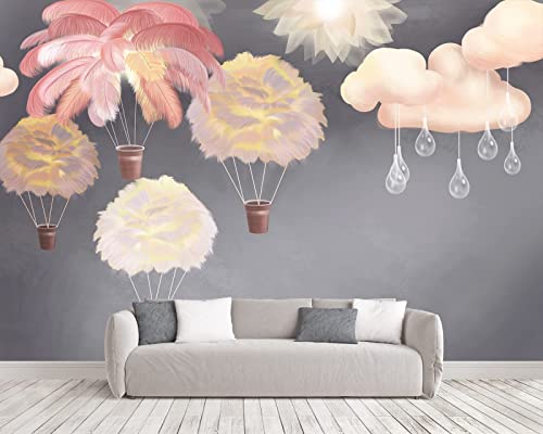 Fototapete 3D Tapete Cartoon Ballons Wolken Fototapete 3D Effekt Wandtapete Vliestapete Wandbilder XXL Wanddeko Tapeten von MUNXIN WALLPAPER