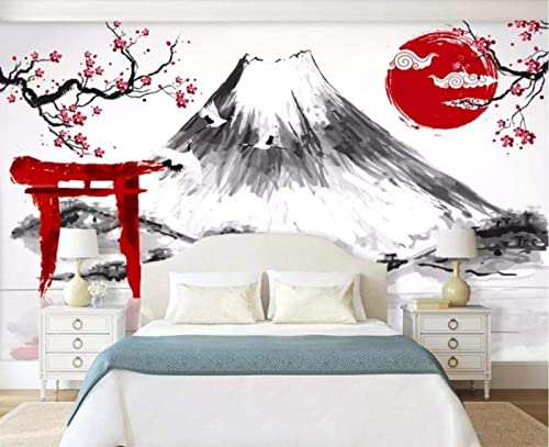 MUNXIN WALLPAPER Fototapete 3D Effekt Japan Berg Fuji Kirschblüte Tinte Stil Tapeten fur Wohnzimmer Schlafzimmer Moderne Wandbilder Wanddekoration von MUNXIN WALLPAPER