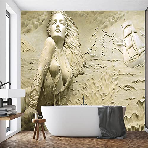 MUNXIN WALLPAPER Fototapete 3D Effekt Relief Schönheit 3D Fototapete fur Wohnzimmer Schlafzimmer Moderne Wandbilder Wanddekoration von MUNXIN WALLPAPER